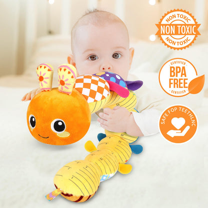 KMUYSL Baby Toys 0-6 6-12 Months, Sensory Music Animal Stuffed Toy for 0 1 2 3 4 5 6+ Months, Plush Toy with Crinkle and Rattles for Infant Newborn, Tummy Time Toys Gifts for 0-3-6-12 Month
