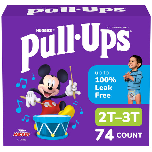 Pull-Ups Boys' Potty Training Pants, Size 2T-3T Training Underwear (16-34 lbs), 74 Count