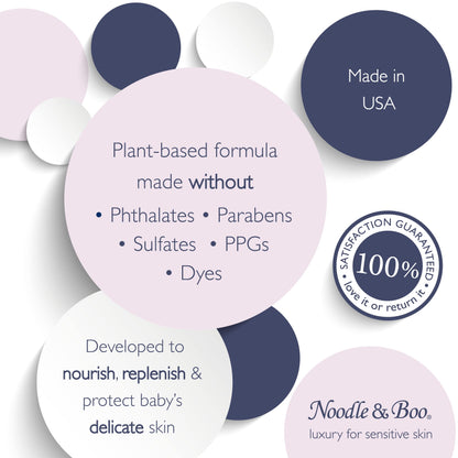 Noodle & Boo Bundle of Joy Newborn Baby Gift Set ; Newborn 2-in-1 Hair & Body Wash, Super Soft Baby Lotion
