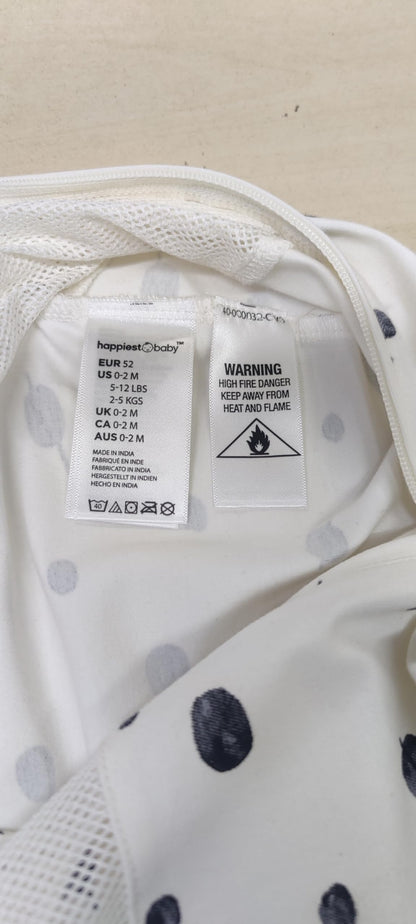 Happiest Baby SNOO Sleep Sack - 100% Organic Cotton Baby Swaddle Blanket - Doctor Designed Promotes Healthy Hip Development (White, Medium)