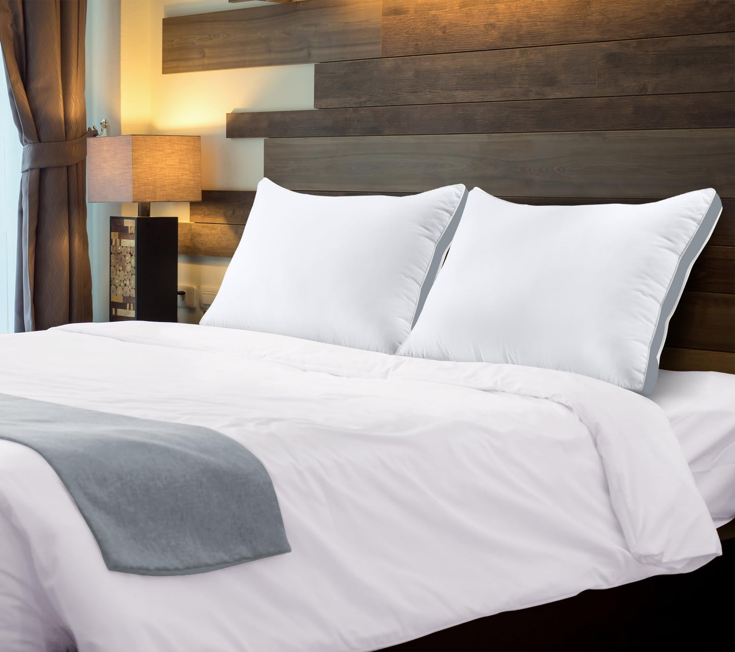 Utopia Bedding Bed Pillows for Sleeping King Size (Grey), Set of 2, Cooling Hotel Quality, Gusseted Pillow for Back, Stomach or Side Sleepers