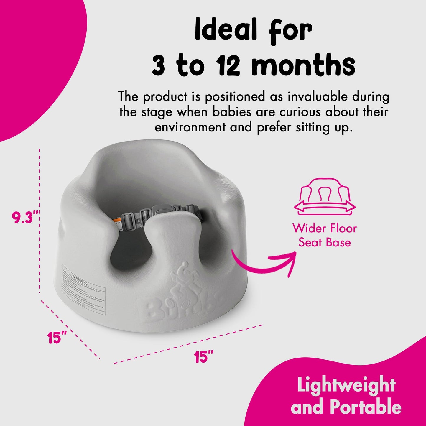 Bumbo B10060 Floor Seat, Cool Grey