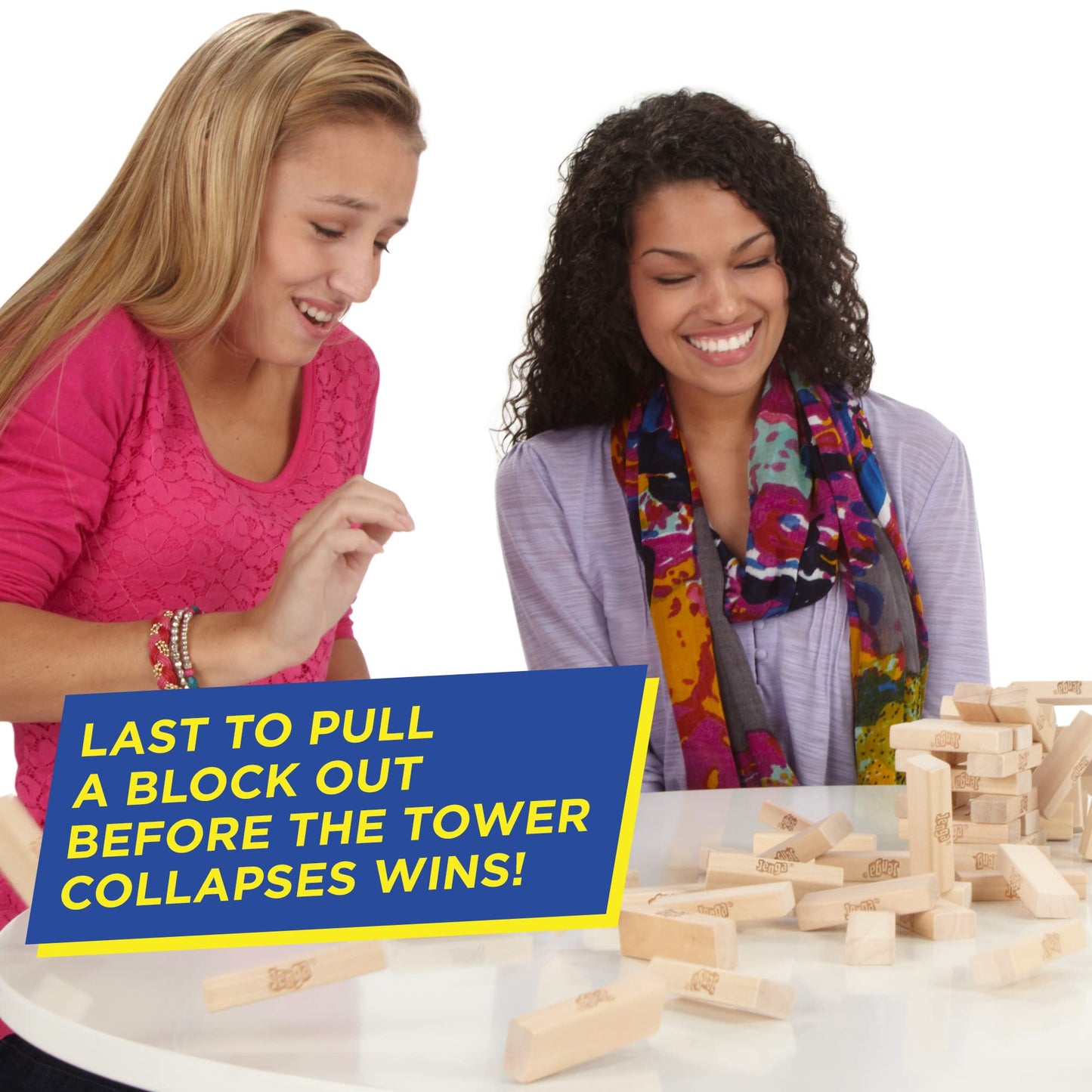 Jenga Game | The Original Wood Block Game with Genuine Hardwood Blocks | Stacking Tower Game | Ages 6+ | 1 or More Players | Party Games for Kids | Family Games