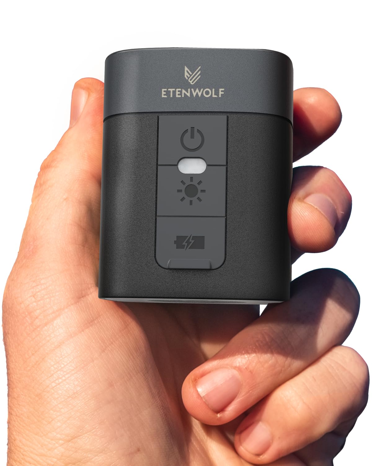 ETENWOLF AIR 3 Air Pump for Inflatables with 2600 mAh Battery & Camping Light, Ultra-Fast and Mini Electric Air Pump, Inflate Deflate for Air Mattress, Pool Floats, Vacuum Storage Bags (Black)