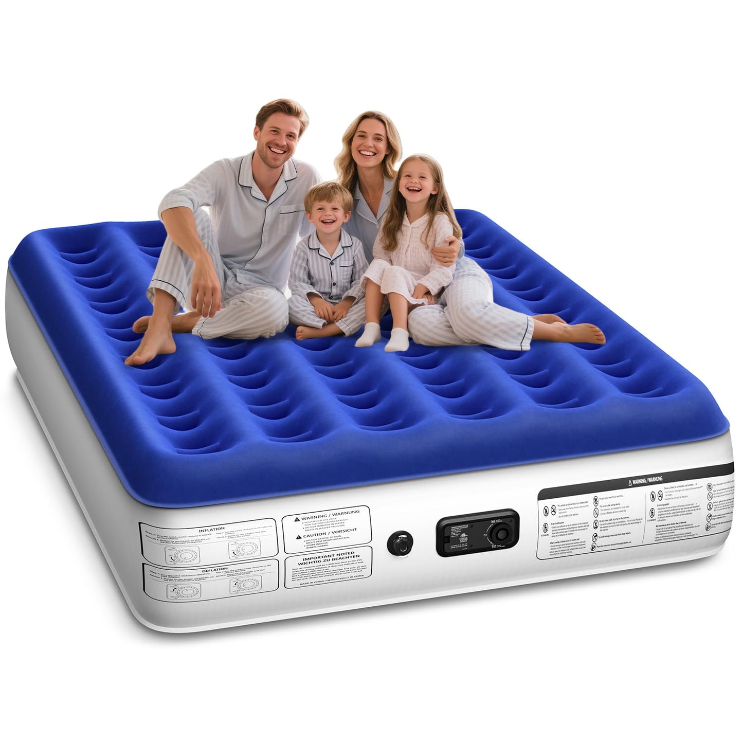 Xsleep Queen Air Mattress with Built in Pump Luxurious Comfort Raised Inflatable Mattress Queen Airbed Blow Up Mattress for Home and Guests 80"*60"*13" Air Bed 2 Mins Fast Inflate/Deflate 660 lbs Max