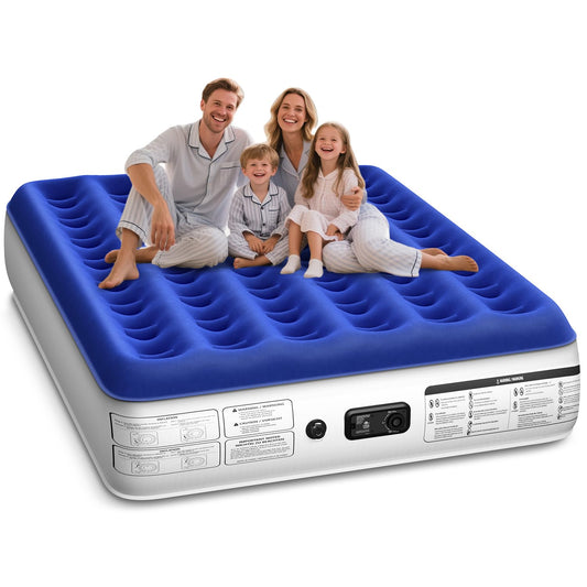 Xsleep Queen Air Mattress with Built in Pump Luxurious Comfort Raised Inflatable Mattress Queen Airbed Blow Up Mattress for Home and Guests 80"*60"*13" Air Bed 2 Mins Fast Inflate/Deflate 660 lbs Max