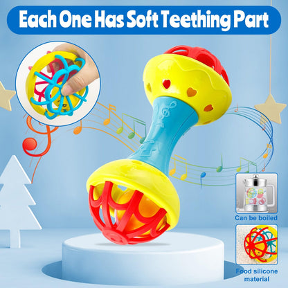 Baby Rattles 0-6 Months: Baby Toys Rattles for Babies 6-12 Months Infant Toys 0-3 Months Newborn Toys Teething Toys 3-6 Months - Baby Rattle Socks Baby Gifts for Boy Girl