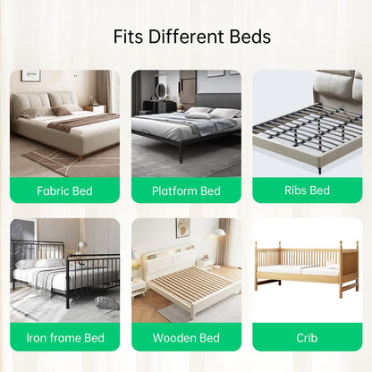 UPGOGO Folding Bed Rail for Toddlers,Baby Bed Rail Guard with Reinforced Anchor Safety System,Fit Bunk,Full Size,Queen,King,Twin(Grey,71"x23.6")
