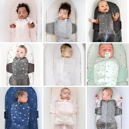 Happiest Baby SNOO Sleep Sack - 100% Organic Cotton Baby Swaddle Blanket - Doctor Designed Promotes Healthy Hip Development (White, Medium)
