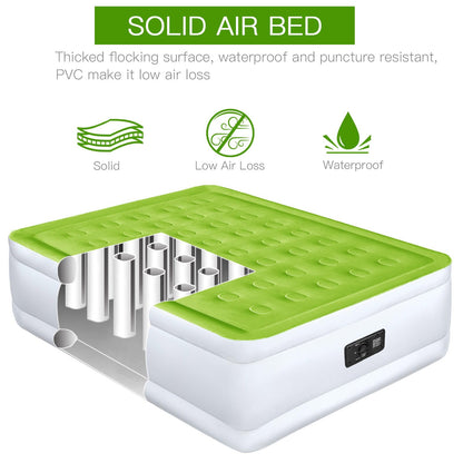 YENING Queen Size Air Mattress with Built in Pump Raised Inflatable Bed Heavy Duty Blow up Matressith Airbed 18 Inch Tall