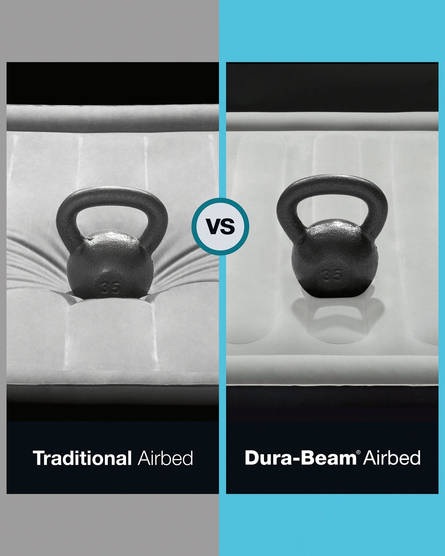 Intex 64107E Dura-Beam Standard Prestige Air Mattress: Fiber-Tech - Twin Size - 10in Bed Height - 300lb Weight Capacity - Pump Sold Separately