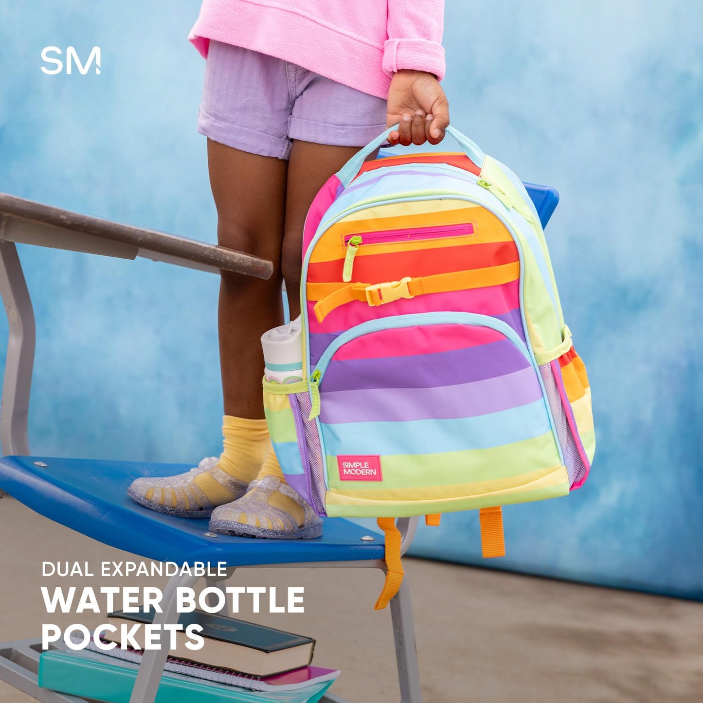 Simple Modern Medium Toddler Backpack for School Girls and Boys | Kindergarten Elementary Kids Backpack | Fletcher Collection | Kids - 15" tall | Pink Ballerina