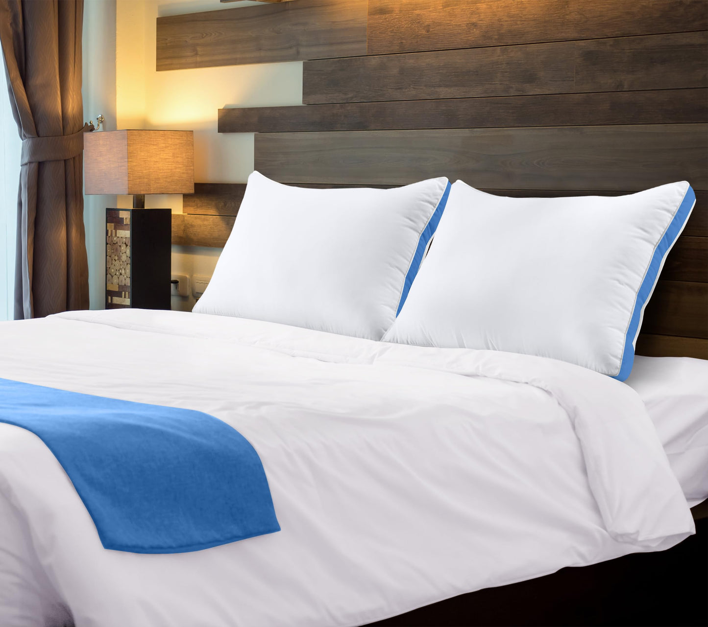 Utopia Bedding Bed Pillows for Sleeping King Size (Blue), Set of 2, Cooling Hotel Quality, Gusseted Pillow for Back, Stomach or Side Sleepers