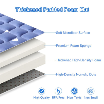 Premium Foam Baby Play Mat, 50x50 Playpen Mat, Thicken One-Piece Crawling Mat, Non-Slip Cushioned Baby Playmats for Infants, Babies, Toddlers, Play & Tummy Time