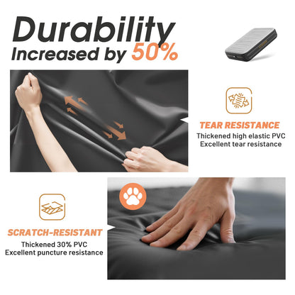 VOSSER Twin Air Mattress with Built in Pump,Inflatable Mattress 2 Mins Self-Inflation/Deflation,Thicker Blow up Mattress Leak-Proof,Flocked Top Air Bed with Storage Bag for Home, Camping & Guests