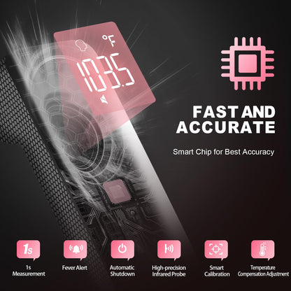 No-Touch Thermometer for Adults and Kids, Digital Accurate Baby Thermometer with Fever Alarm, 1 Second Fast Result, Easy to use, 2 in 1 Mode