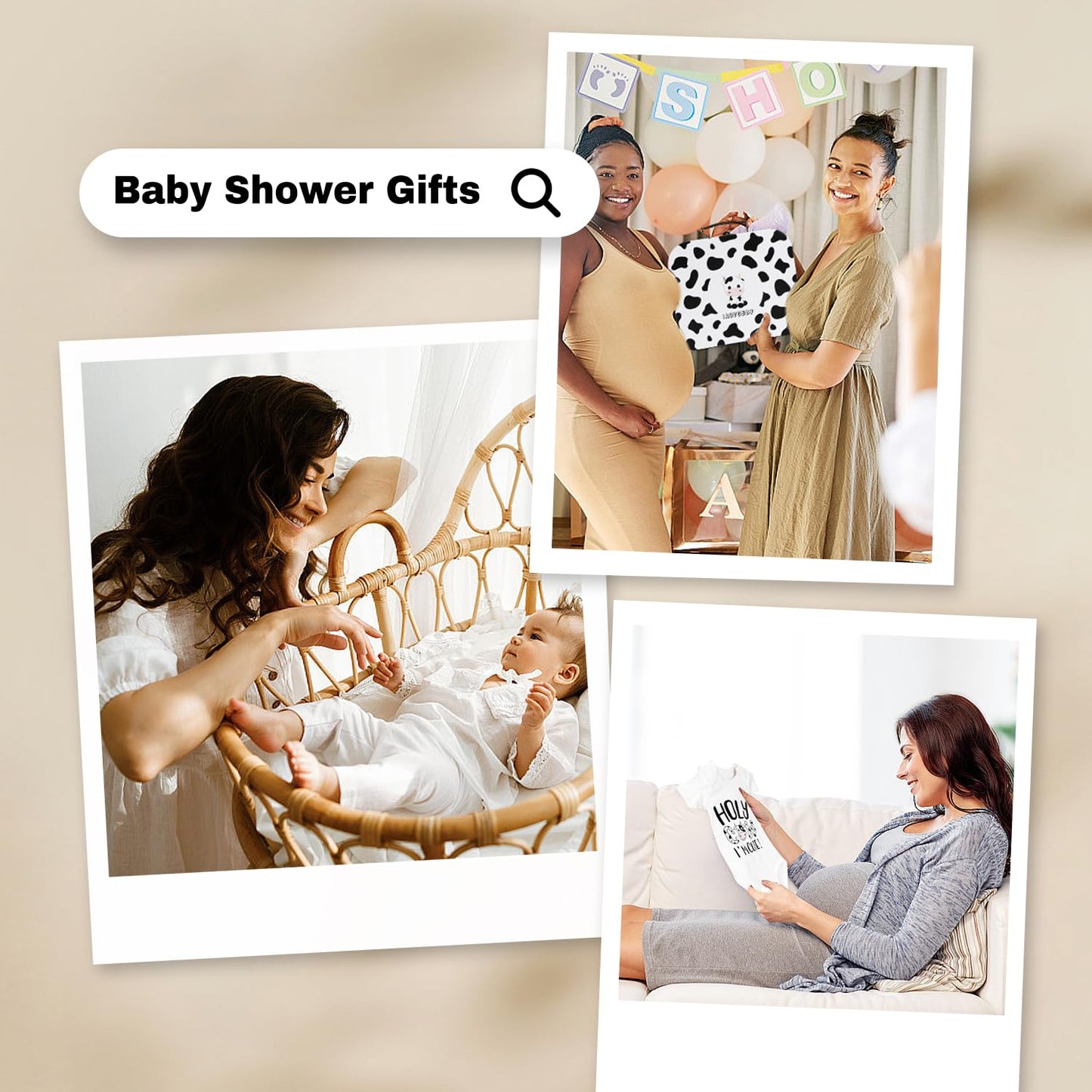 iAOVUEBY Baby Shower Gifts, Baby Gift Set for Newborn, Black and White High Contrast Baby Montessori Toys 0-6 Months Infant Rattle Socks Blanket Onesies, New Baby Gifts Basket for Girls Boys