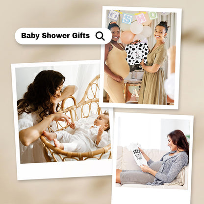 iAOVUEBY Baby Shower Gifts, Baby Gift Set for Newborn, Black and White High Contrast Baby Montessori Toys 0-6 Months Infant Rattle Socks Blanket Onesies, New Baby Gifts Basket for Girls Boys