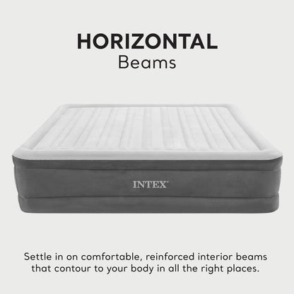 Intex 18" Inflatable King Air Mattress, Elevated Premium Comfort with Built-in Pump, Self-Inflating Portable Blow-Up Airbed for Guest Bed or Camping