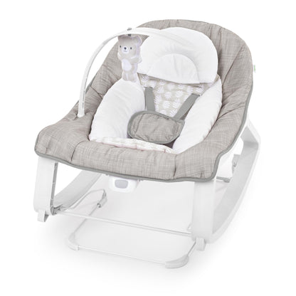 Ingenuity Keep Cozy 3-in-1 Grow with Me Vibrating Baby Bouncer Seat & Infant to Toddler Rocker, Vibrations & Toy Bar, 0-30 Months Up to 40 lbs (Linden)