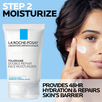 La Roche-Posay Toleraine Skin Care Set, Double Repair Face Moisturizer 100ml & Hydrating Gentle Cleanser 50ml, Oil Free Moisturizer & Face Wash