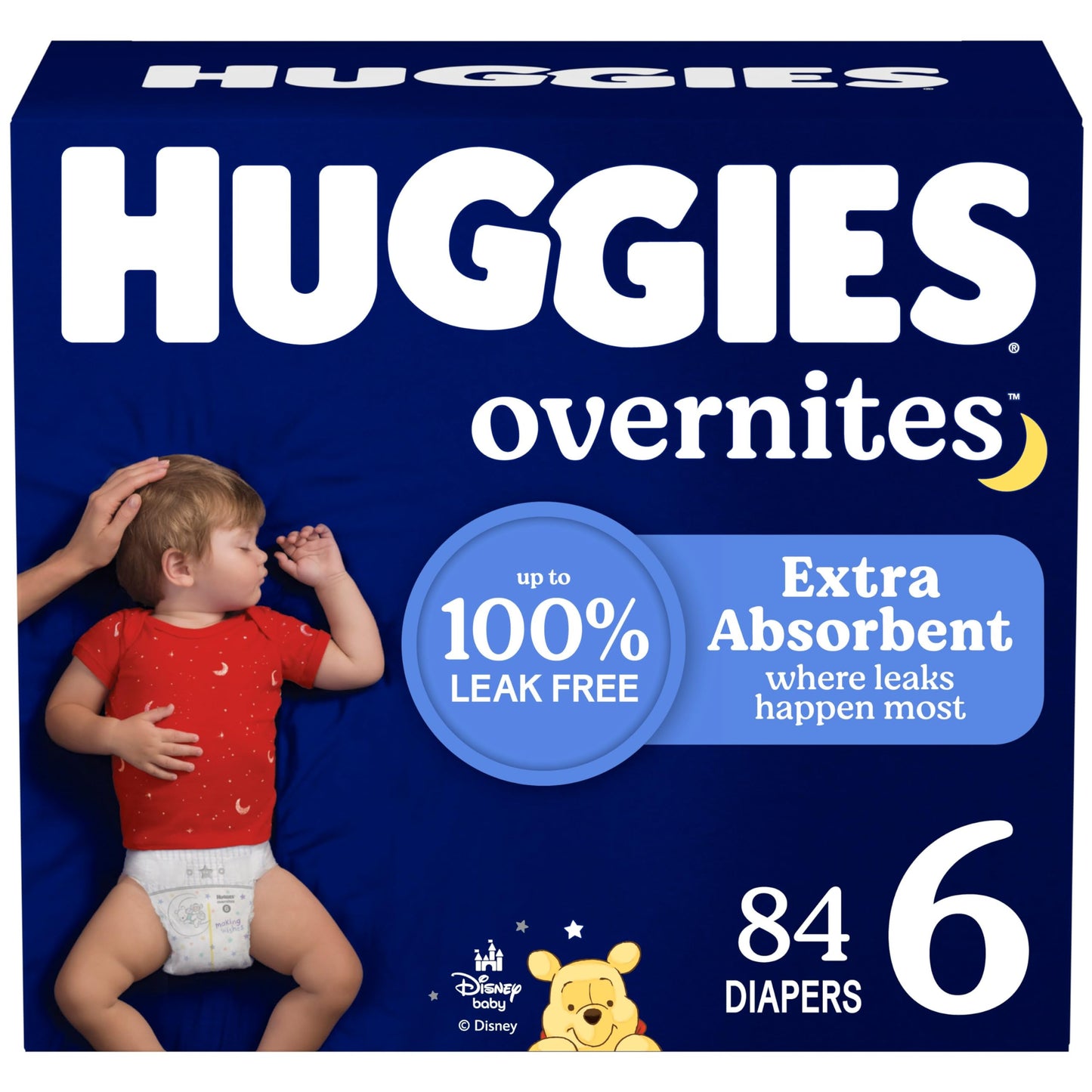 Huggies Size 6 Overnites Baby Diapers: Overnight Diapers, Size 6 (35+ lbs), 84 Ct (2 Packs of 42), Packaging May Vary