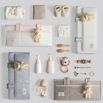 PeraBella Diaper Caddy Organizer with Handle, Baby Shower Gifts Basket Bag, Registry Search Must Haves Items, Nursery Storage Organizer for Newborn Girl Boy, Baby Bag Essentials, Car Diaper Caddy Cart