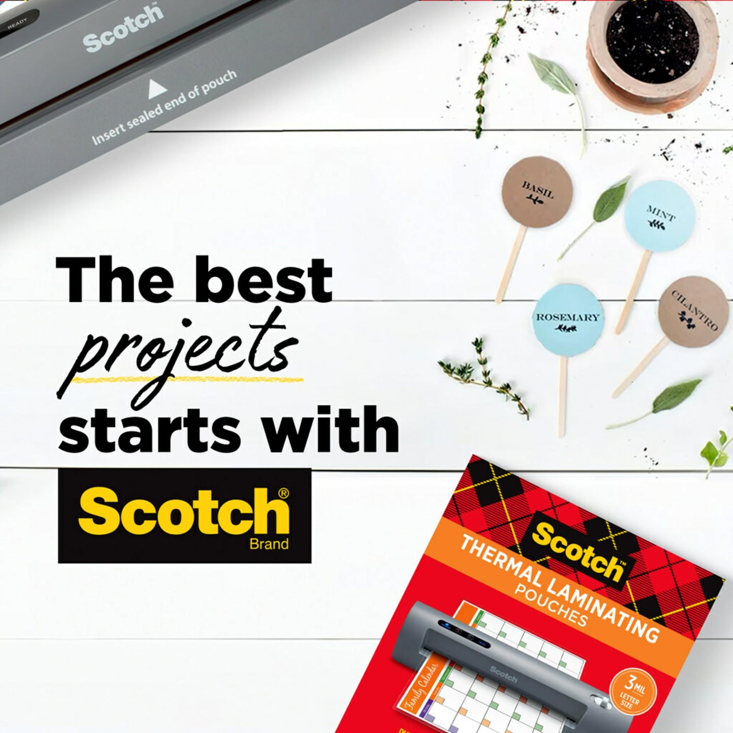 Scotch Thermal Laminator, 2 Roller System for a Professional Finish, Use for Home, Office or School, Suitable for use with Photos (TL901X)