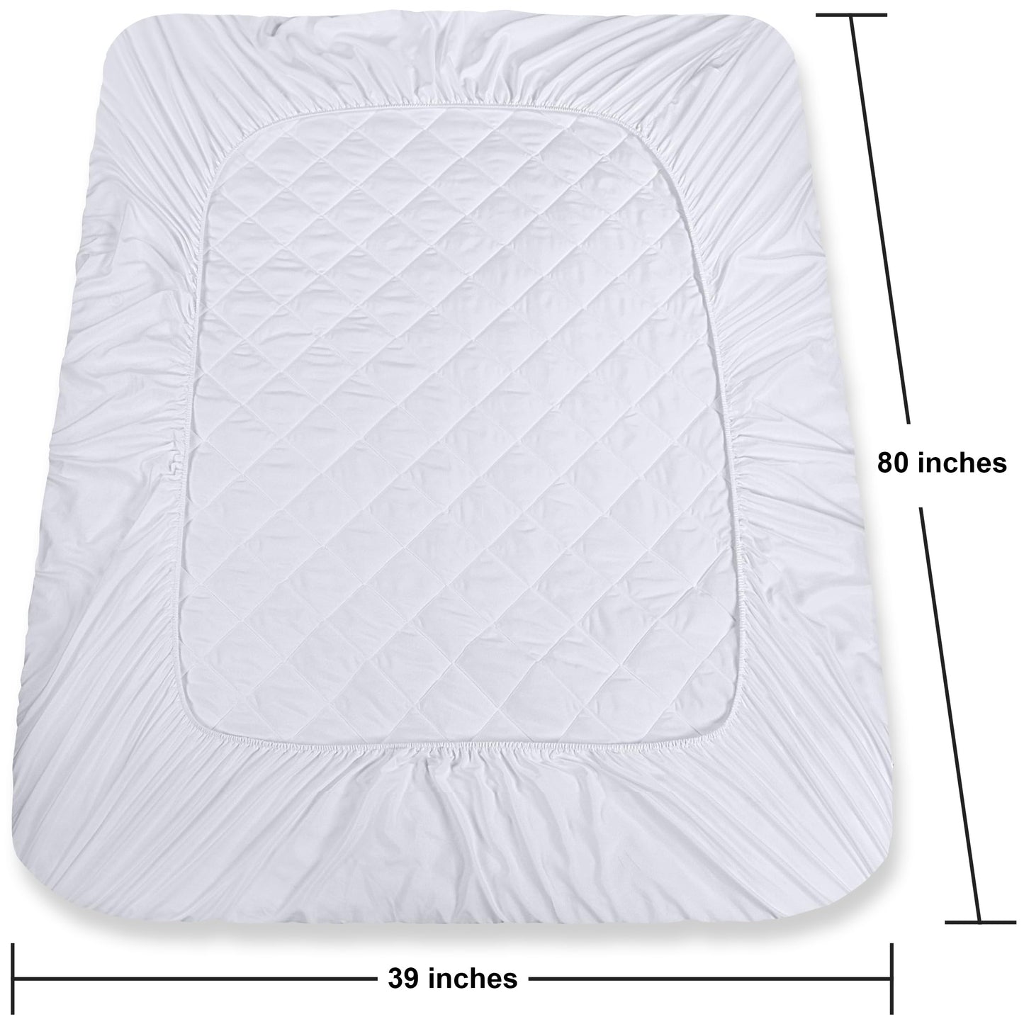 Utopia Bedding Quilted Fitted Mattress Pad, Twin XL Size, Elastic Fitted Twin Extra Long Mattress Topper Protector and Cover Stretches up to 16 Inches Deep, Machine Washable (White)