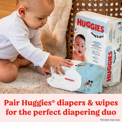 Huggies Simply Clean Unscented Baby Diaper Wipes, 11 Flip-Top Packs (704 Wipes Total), Packaging May Vary