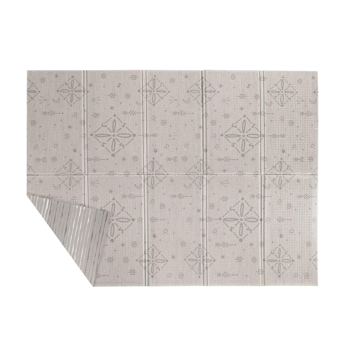 Nuby Reversible Baby Floor Mat, 77" x 58" - Foldable and Lightweight Infant Play Mat - Easy Storage and Travel - Graceful Gray