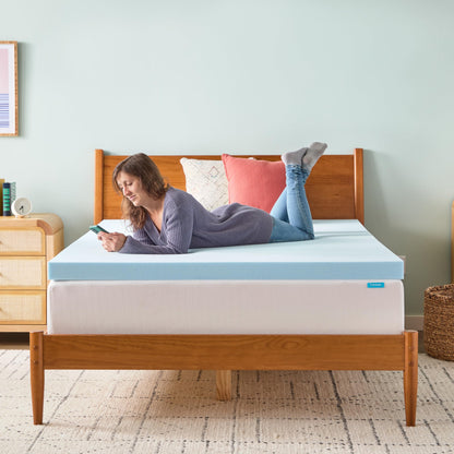 Linenspa Memory Foam Mattress Topper - 3 Inch Gel Infused Memory Foam - Plush Feel - Cooling and Pressure Relieving - CertiPUR Certified - Dorm Room Essentials - King Size