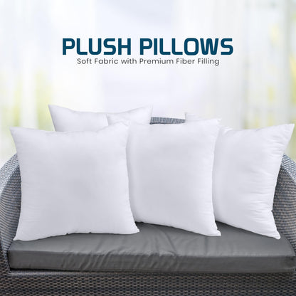 Utopia Bedding Throw Pillows (Set of 4, White), 22 x 22 Inches Pillows for Sofa, Bed and Couch Decorative Stuffer Pillow