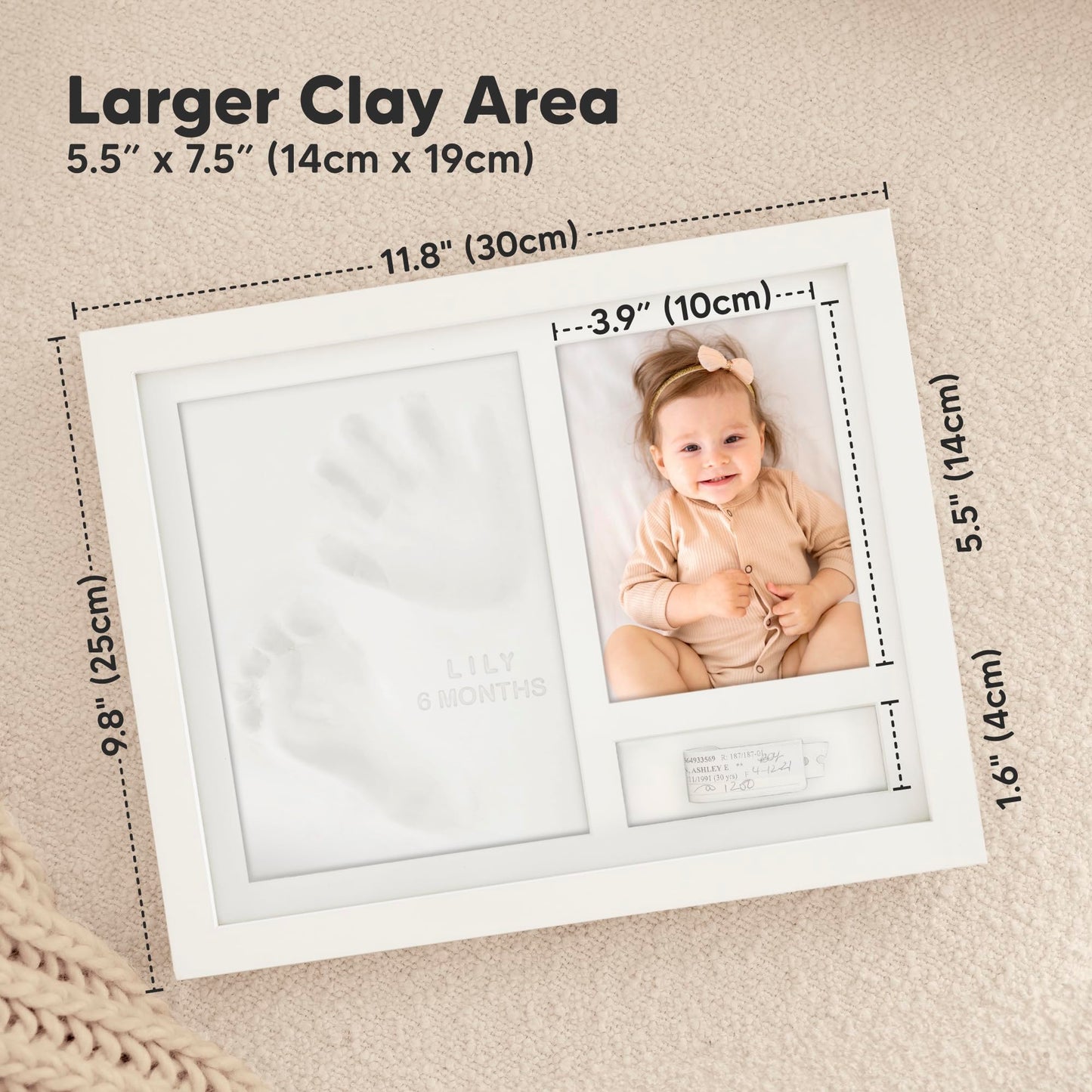 KeaBabies Baby Footprint Kit - Newborn Hand and Footprint Keepsake Frame, Nursery Picture Frame, Personalized New Mom Gifts & Baby Shower Gifts for Boys,Girls Nursery Decor(Alpine White)