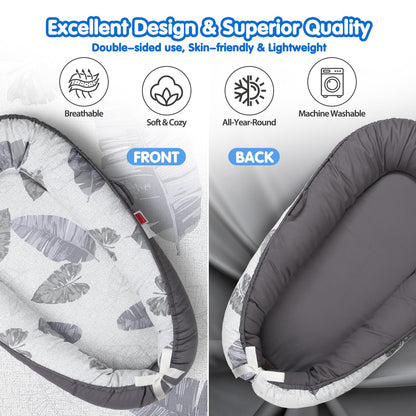 BUTOA Baby Lounger - Breathable & Soft Baby Nest, Portable and Lightweight Tummy Time Lounger for Home and Travel, Ideal Newborn Babies Essentials Baby Shower Gifts