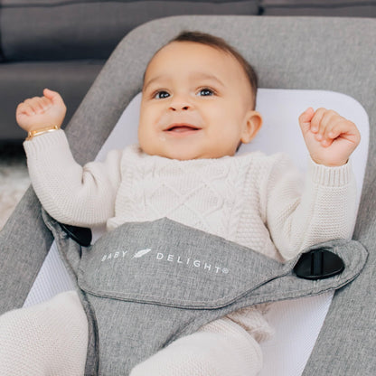 Baby Delight Alpine Deluxe Portable Bouncer | Infant | 0 – 6 months | Charcoal Tweed