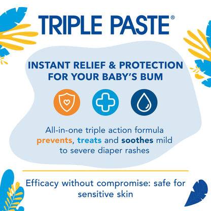 Triple Paste Diaper Rash Cream and Spatula Bundle - 16 oz Zinc Oxide Ointment and Spatula Treatment, Soothe and Prevent Rash with a Pediatrician-Recommended Hypoallergenic Formula
