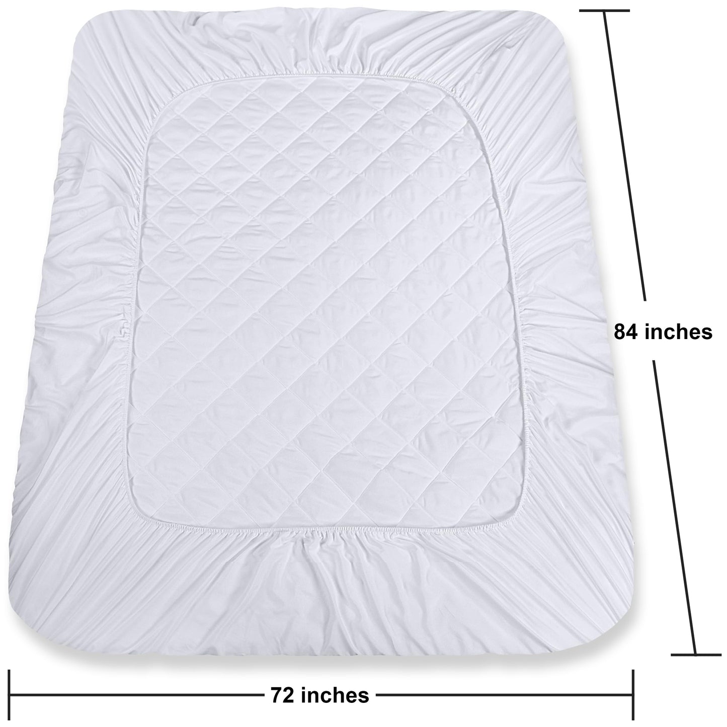 Utopia Bedding Quilted Fitted Mattress Pad, California King Size, Elastic Fitted Mattress Topper Protector and Cover Stretches up to 16 Inches Deep, Machine Washable (White)