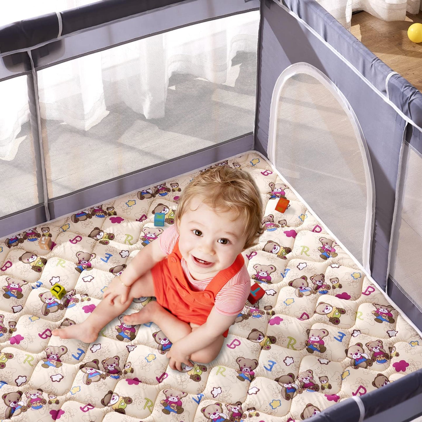 Baby Play Mat - 71" X 59",Premium Thicker Foam One-Piece Crawling Mat, Machine Washable, Extra Large Anti-Slip Activity Playmat for Babies, Toddlers & Infants