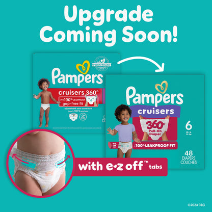 Pampers Diapers - Cruisers 360 - Size 4, 116 Count, Babyproof up to 100% Leakproof Pull-On Diaper