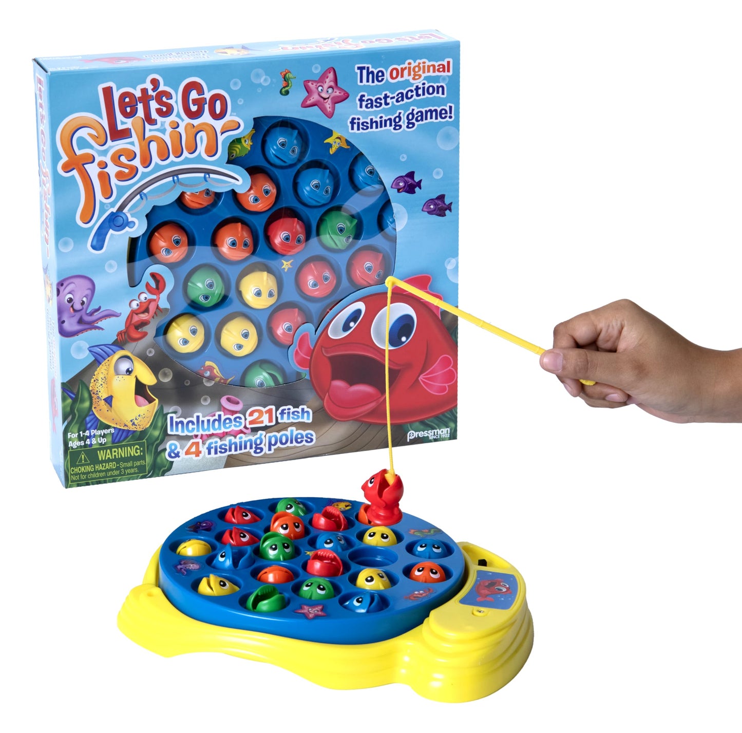 Let's Go Fishin' Game by Pressman - The Original Fast-Action Fishing Game!, 1-4 players