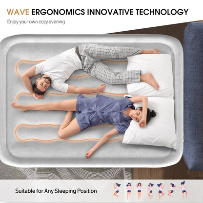 DIVON Air Mattress Full with Built in Pump,18’’High Blow Up Mattress Full with Wave Pattern,Self Inflation/Deflation Mattress in 3 Mins, Air Bed for Home&Camping,660lbs