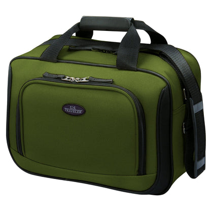 U.S. Traveler Rio Lightweight Carry-On Suitcase 20" Softside Expandable Design, Durable, Business and Travel, Evergreen, Set