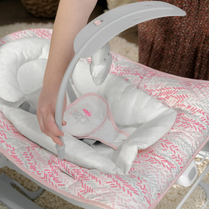 Ingenuity Keep Cozy 3-in-1 Grow with Me Vibrating Baby Bouncer Seat & Infant to Toddler Rocker, Vibrations & Toy Bar, 0-30 Months Up to 40 lbs (Pink Lily)
