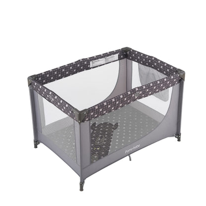 Pamo Babe Portable Crib Baby Playpen with Mattress and Carry Bag Grey