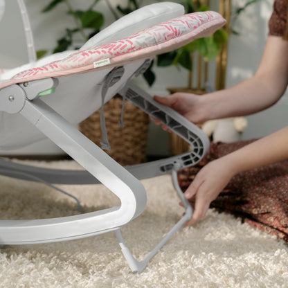 Ingenuity Keep Cozy 3-in-1 Grow with Me Vibrating Baby Bouncer Seat & Infant to Toddler Rocker, Vibrations & Toy Bar, 0-30 Months Up to 40 lbs (Pink Lily)
