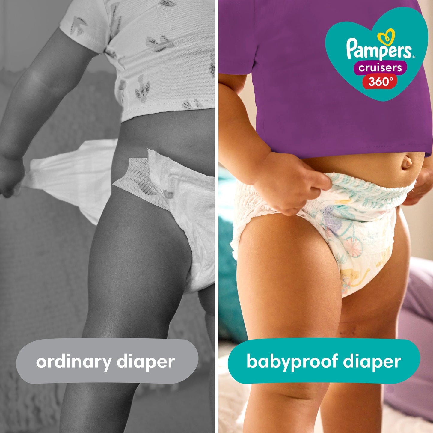Pampers Diapers - Cruisers 360 - Size 5, 100 Count, Babyproof up to 100% Leakproof Pull-On Diaper
