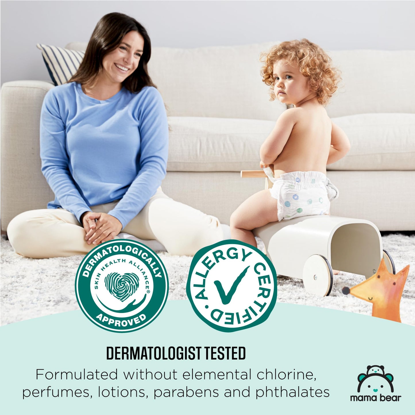 Amazon Brand - Mama Bear Gentle Touch Diapers, Size 3, 168 Count (4 packs of 42)