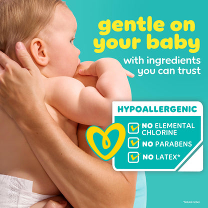 Pampers Diapers - Baby Dry - Size 0, 104 Count, Absorbent Disposable Newbort Diaper (Packaging May Vary)