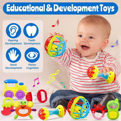 Baby Rattles 0-6 Months: Baby Toys Rattles for Babies 6-12 Months Infant Toys 0-3 Months Newborn Toys Teething Toys 3-6 Months - Baby Rattle Socks Baby Gifts for Boy Girl